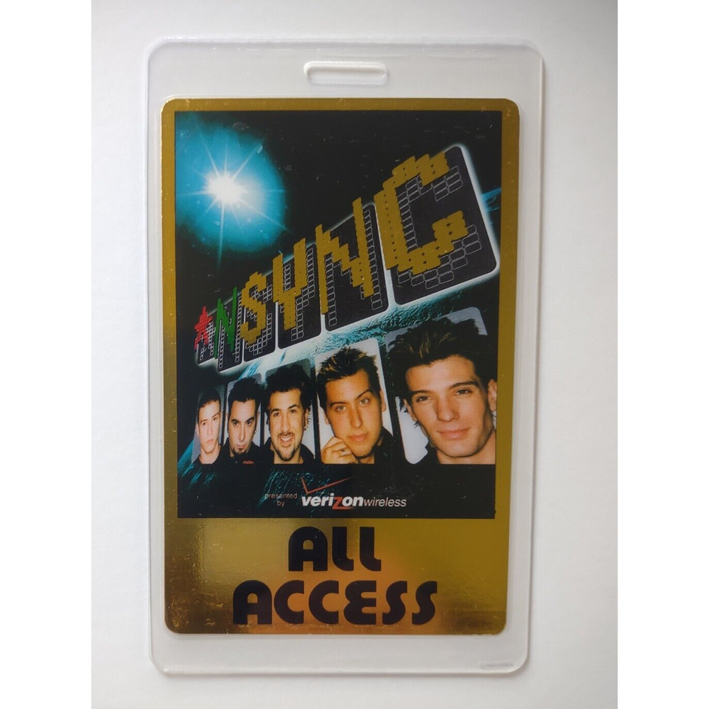 NSYNC Backstage Pass 1999 Plastic Laminated Justin Timberlake Gold Laser Foil